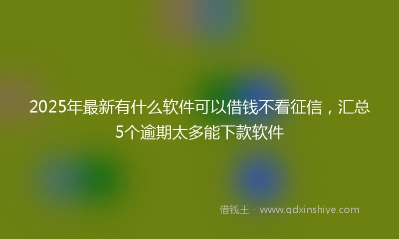 2025年最新有什么软件可以借钱不看征信，汇总5个逾期太多能下款软件