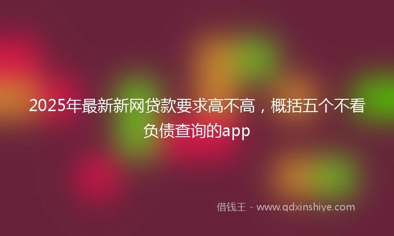 2025年最新新网贷款要求高不高，概括五个不看负债查询的app