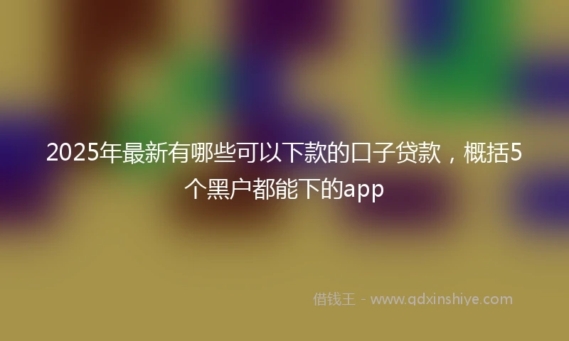 2025年最新有哪些可以下款的口子贷款，概括5个黑户都能下的app