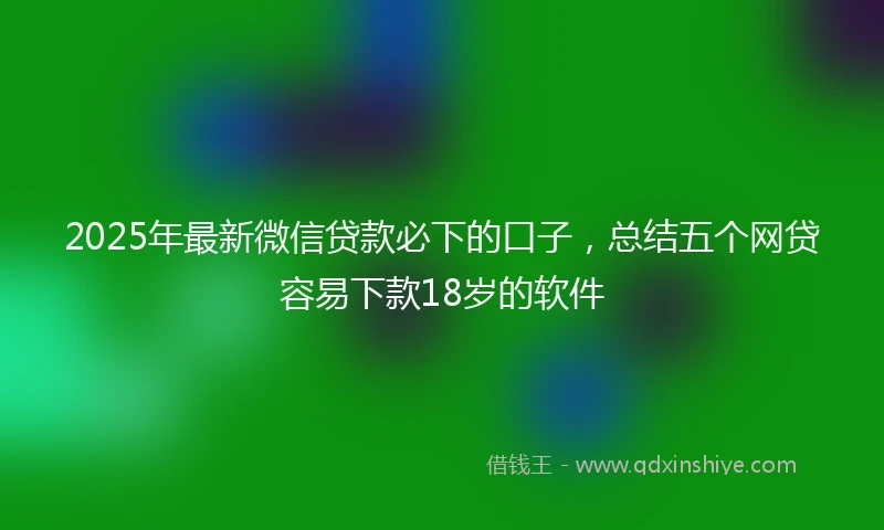 2025年最新微信贷款必下的口子，总结五个网贷容易下款18岁的软件