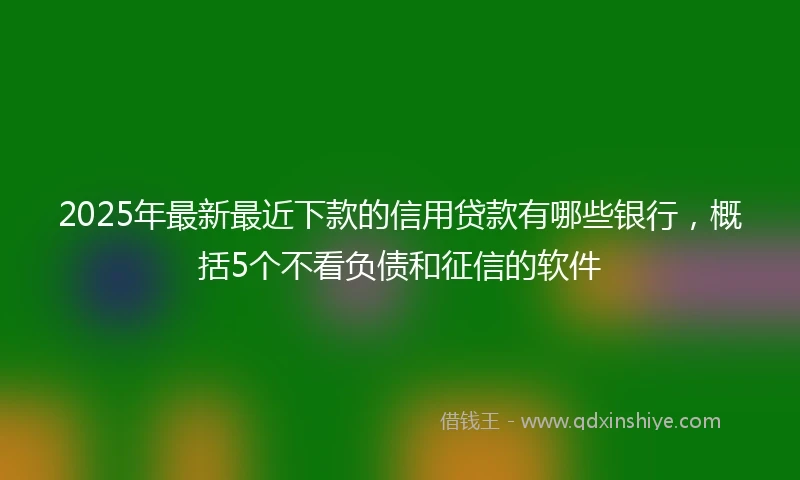 2025年最新最近下款的信用贷款有哪些银行，概括5个不看负债和征信的软件