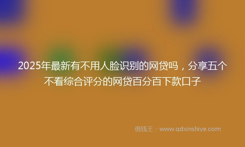2025年最新有不用人脸识别的网贷吗，分享五个不看综合评分的网贷百分百下款口子