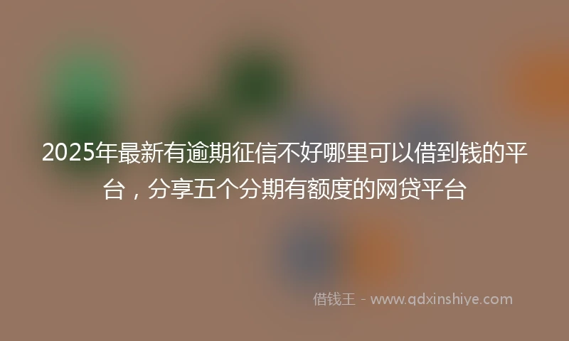 2025年最新有逾期征信不好哪里可以借到钱的平台，分享五个分期有额度的网贷平台