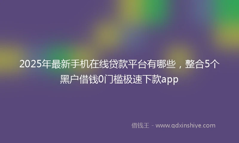 2025年最新手机在线贷款平台有哪些，整合5个黑户借钱0门槛极速下款app