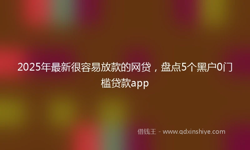 2025年最新很容易放款的网贷，盘点5个黑户0门槛贷款app