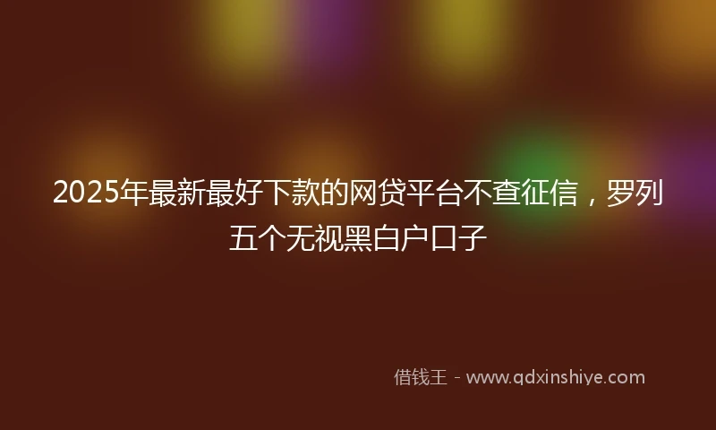 2025年最新最好下款的网贷平台不查征信，罗列五个无视黑白户口子
