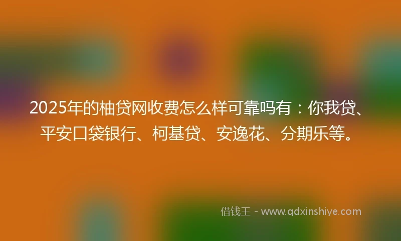 2025年的柚贷网收费怎么样可靠吗有：你我贷、平安口袋银行、柯基贷、安逸花、分期乐等。