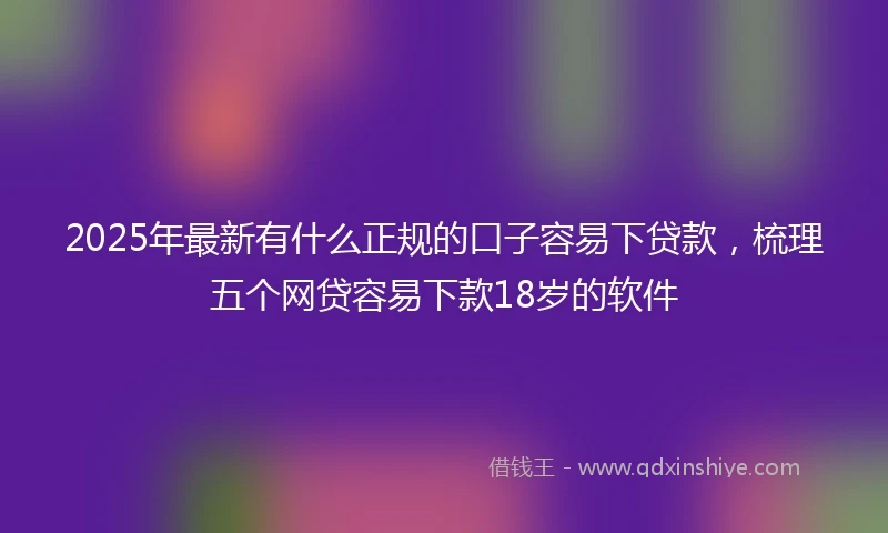 2025年最新有什么正规的口子容易下贷款，梳理五个网贷容易下款18岁的软件