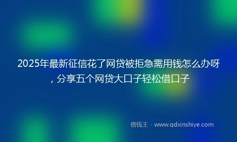 2025年最新征信花了网贷被拒急需用钱怎么办呀，分享五个网贷大口子轻松借口子