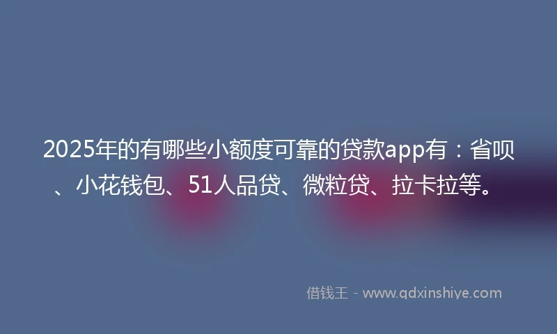 2025年的有哪些小额度可靠的贷款app有：省呗、小花钱包、51人品贷、微粒贷、拉卡拉等。