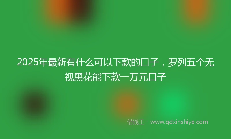 2025年最新有什么可以下款的口子，罗列五个无视黑花能下款一万元口子