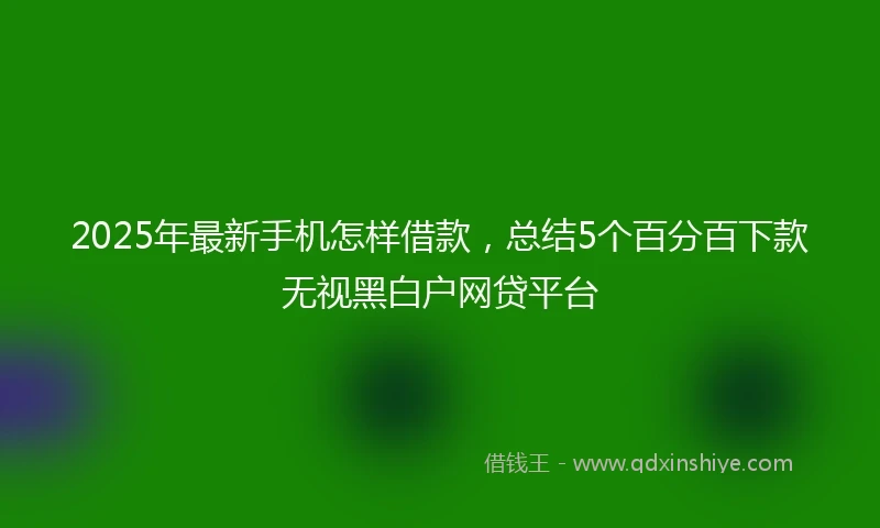 2025年最新手机怎样借款，总结5个百分百下款无视黑白户网贷平台