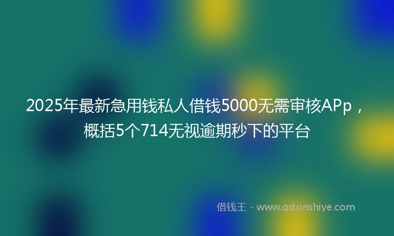 2025年最新急用钱私人借钱5000无需审核APp，概括5个714无视逾期秒下的平台