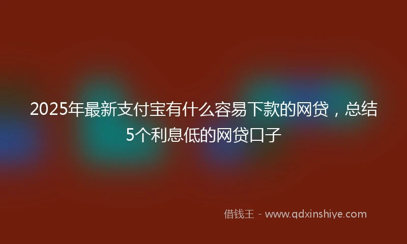 2025年最新支付宝有什么容易下款的网贷，总结5个利息低的网贷口子