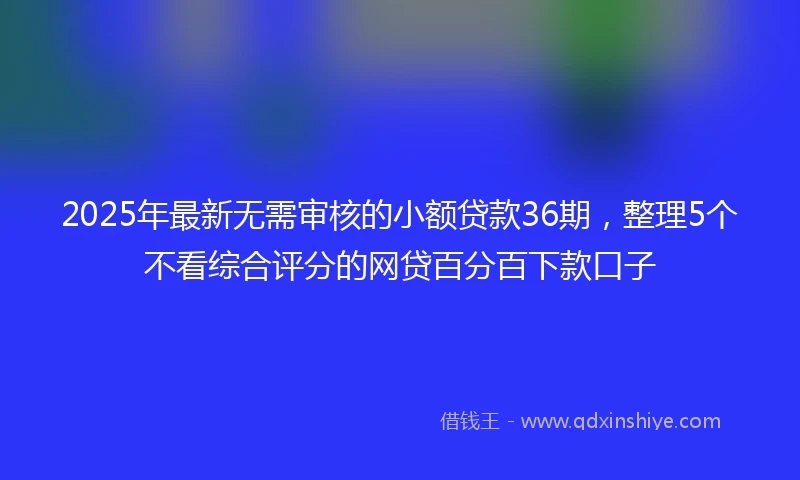 2025年最新无需审核的小额贷款36期，整理5个不看综合评分的网贷百分百下款口子