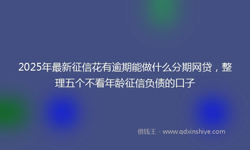 2025年最新征信花有逾期能做什么分期网贷，整理五个不看年龄征信负债的口子