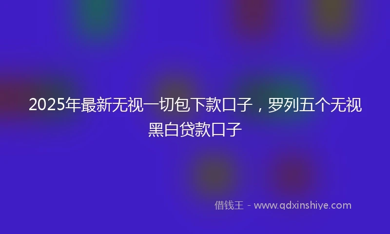 2025年最新无视一切包下款口子，罗列五个无视黑白贷款口子