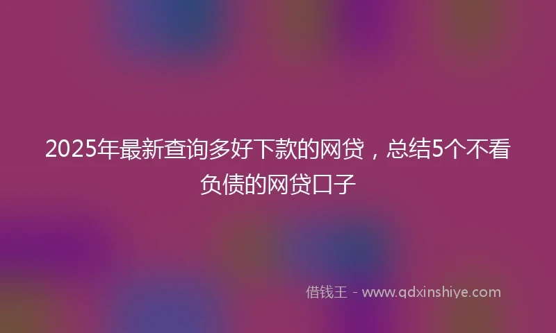 2025年最新查询多好下款的网贷，总结5个不看负债的网贷口子