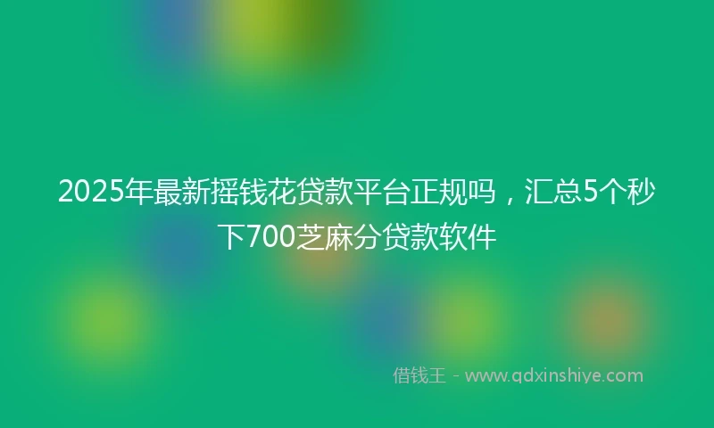 2025年最新摇钱花贷款平台正规吗，汇总5个秒下700芝麻分贷款软件