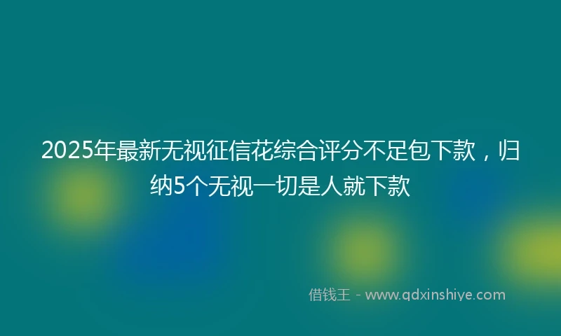 2025年最新无视征信花综合评分不足包下款，归纳5个无视一切是人就下款