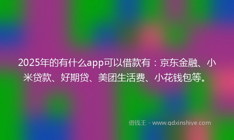 2025年的有什么app可以借款有：京东金融、小米贷款、好期贷、美团生活费、小花钱包等。