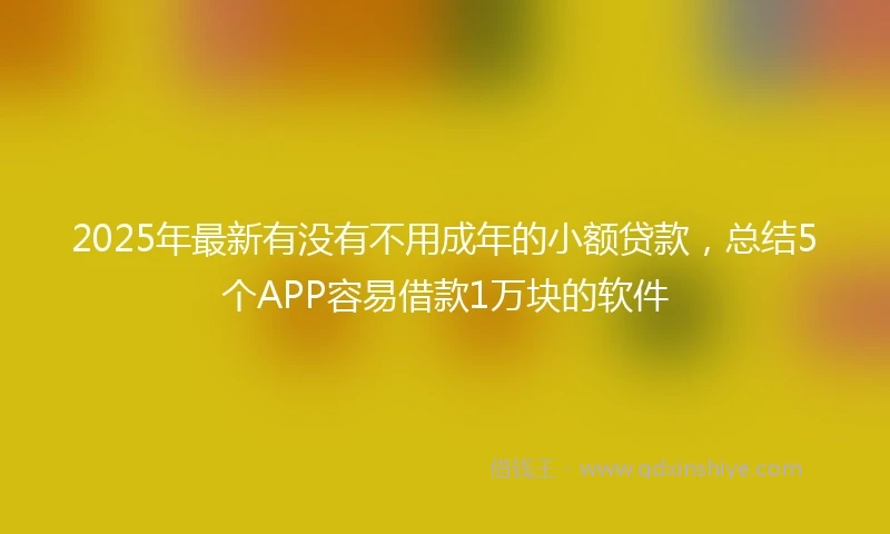 2025年最新有没有不用成年的小额贷款，总结5个APP容易借款1万块的软件