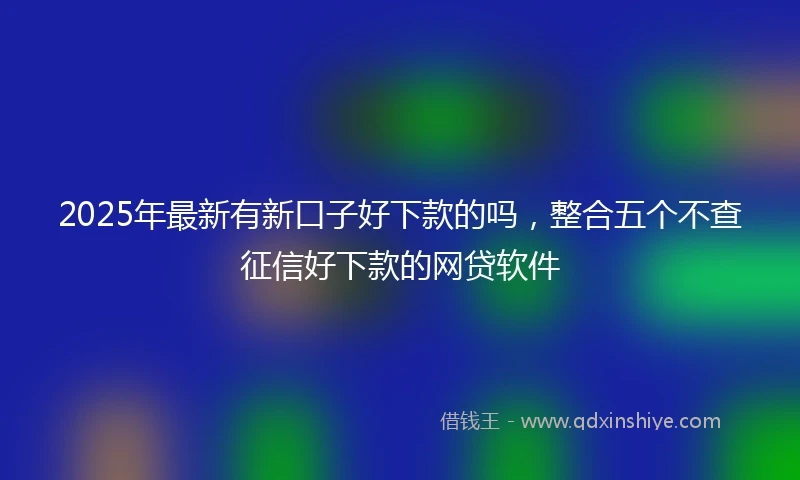 2025年最新有新口子好下款的吗，整合五个不查征信好下款的网贷软件