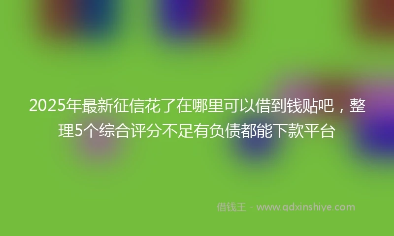 2025年最新征信花了在哪里可以借到钱贴吧，整理5个综合评分不足有负债都能下款平台