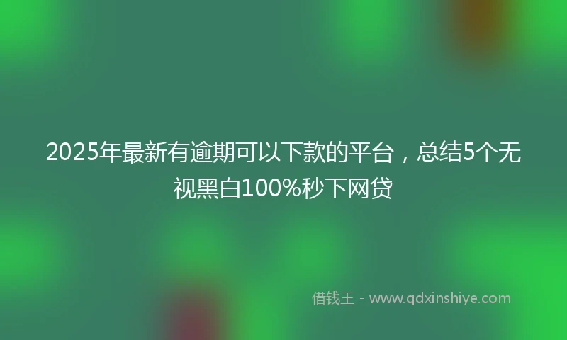 2025年最新有逾期可以下款的平台，总结5个无视黑白100%秒下网贷
