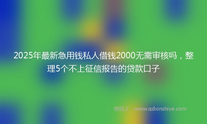 2025年最新急用钱私人借钱2000无需审核吗，整理5个不上征信报告的贷款口子