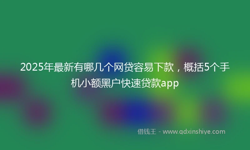2025年最新有哪几个网贷容易下款，概括5个手机小额黑户快速贷款app