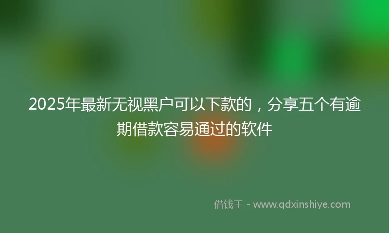 2025年最新无视黑户可以下款的，分享五个有逾期借款容易通过的软件