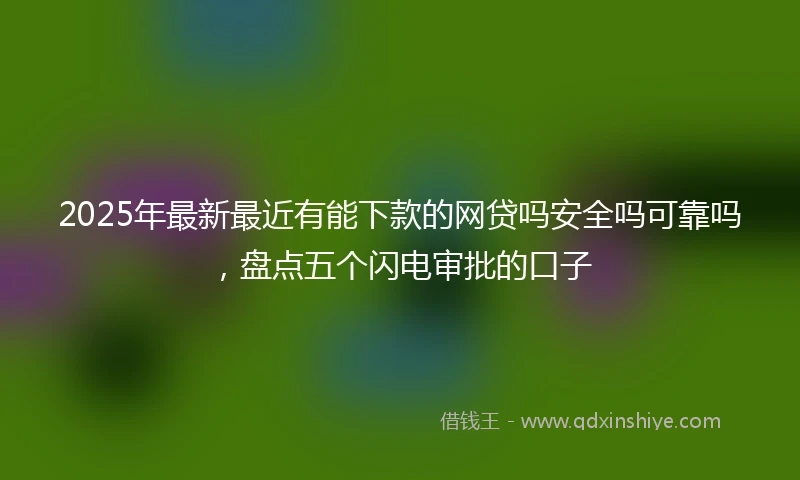2025年最新最近有能下款的网贷吗安全吗可靠吗，盘点五个闪电审批的口子