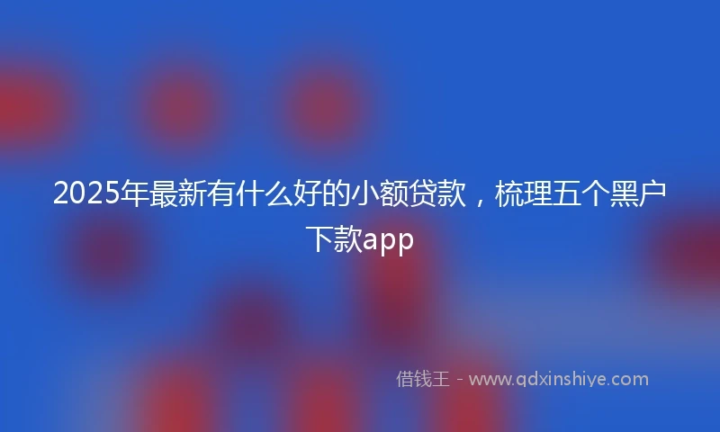 2025年最新有什么好的小额贷款，梳理五个黑户下款app