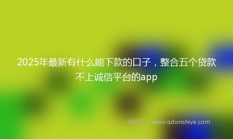 2025年最新有什么能下款的口子，整合五个贷款不上诚信平台的app
