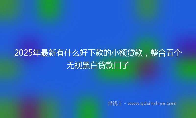 2025年最新有什么好下款的小额贷款，整合五个无视黑白贷款口子