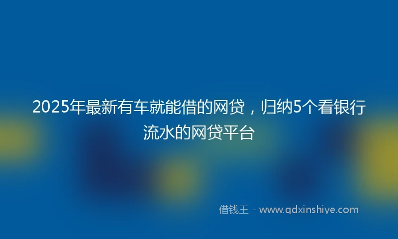 2025年最新有车就能借的网贷，归纳5个看银行流水的网贷平台