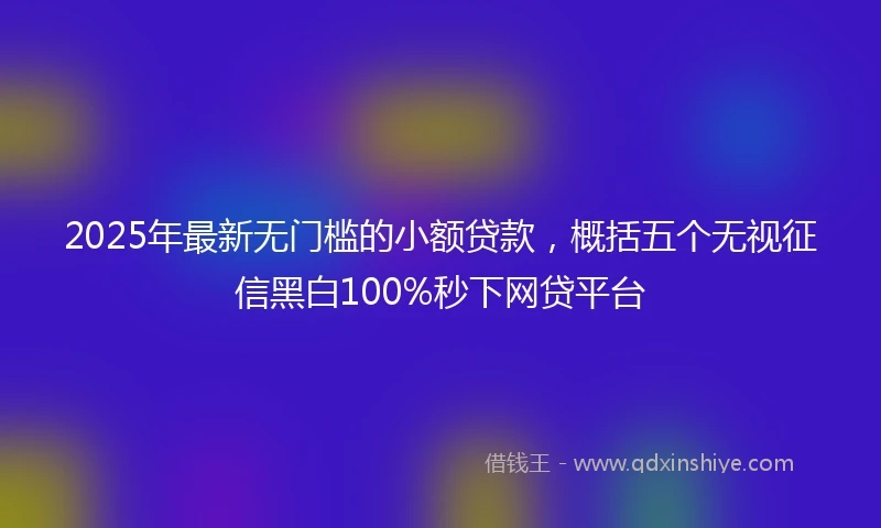 2025年最新无门槛的小额贷款，概括五个无视征信黑白100%秒下网贷平台