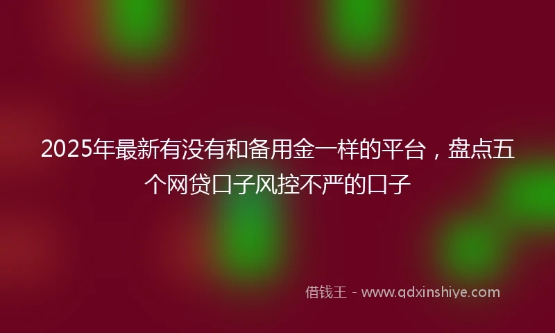 2025年最新有没有和备用金一样的平台，盘点五个网贷口子风控不严的口子
