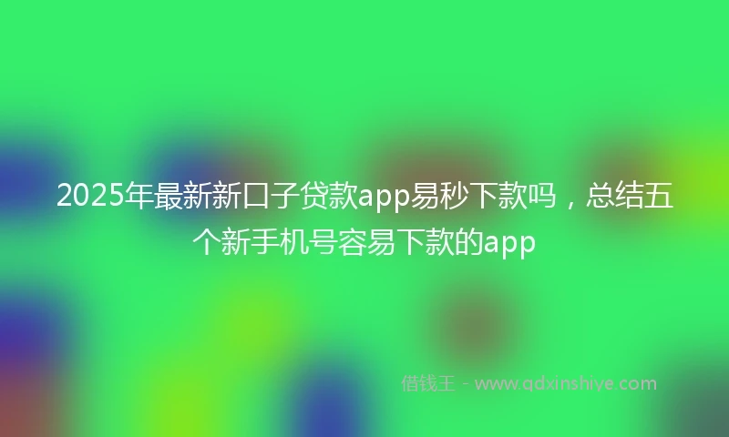 2025年最新新口子贷款app易秒下款吗，总结五个新手机号容易下款的app