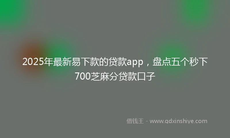 2025年最新易下款的贷款app，盘点五个秒下700芝麻分贷款口子