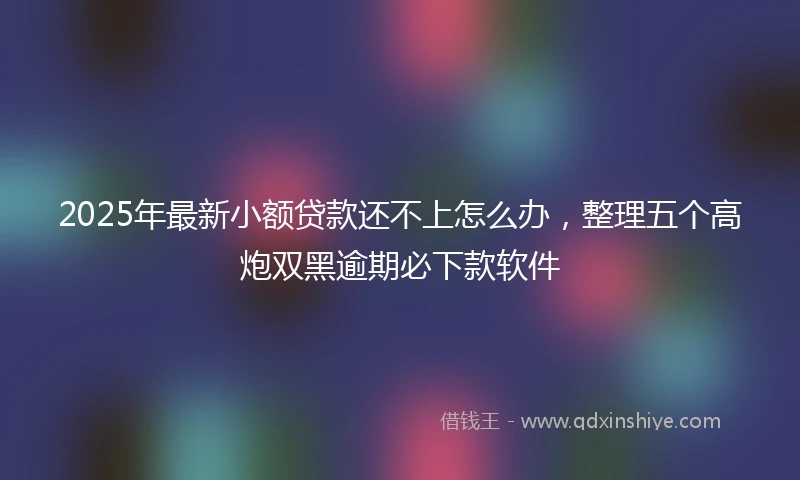 2025年最新小额贷款还不上怎么办，整理五个高炮双黑逾期必下款软件