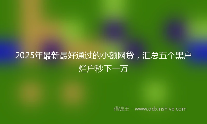 2025年最新最好通过的小额网贷，汇总五个黑户烂户秒下一万