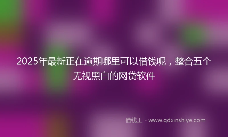 2025年最新正在逾期哪里可以借钱呢，整合五个无视黑白的网贷软件
