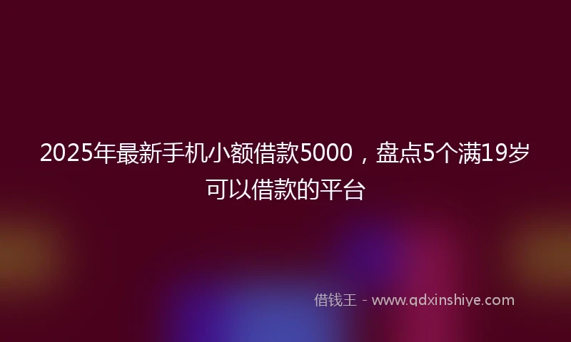 2025年最新手机小额借款5000，盘点5个满19岁可以借款的平台
