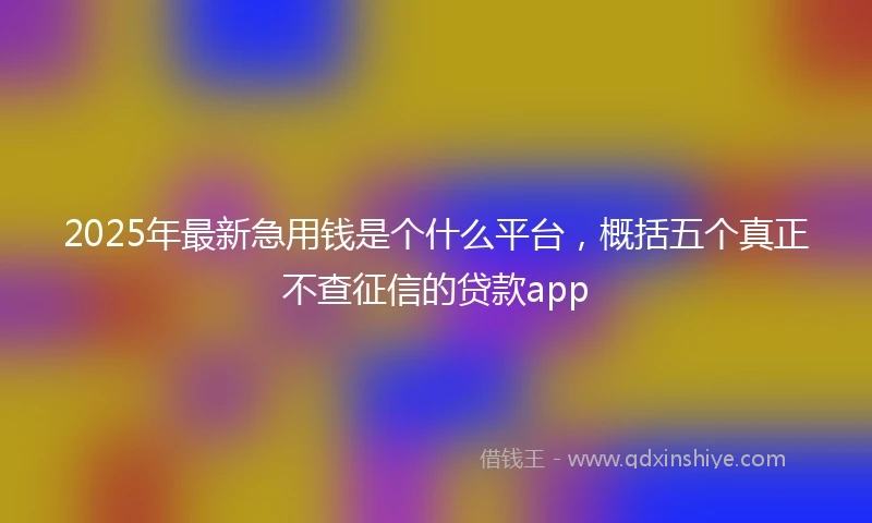 2025年最新急用钱是个什么平台，概括五个真正不查征信的贷款app