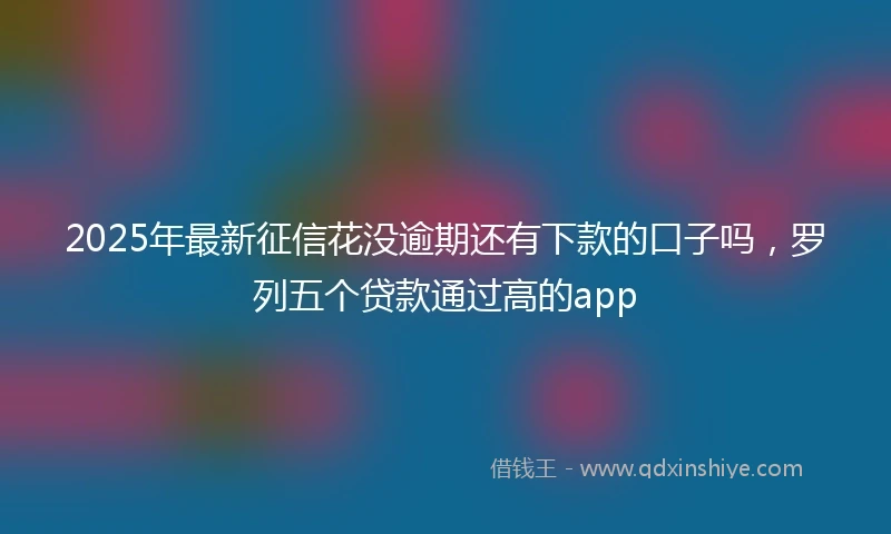 2025年最新征信花没逾期还有下款的口子吗，罗列五个贷款通过高的app