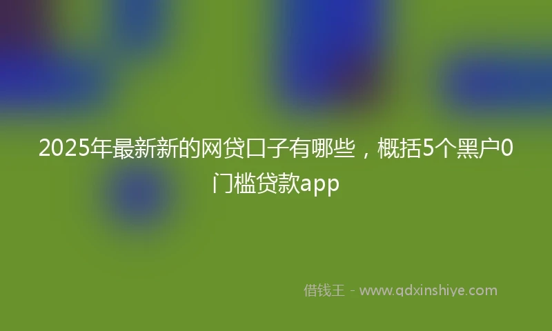 2025年最新新的网贷口子有哪些，概括5个黑户0门槛贷款app