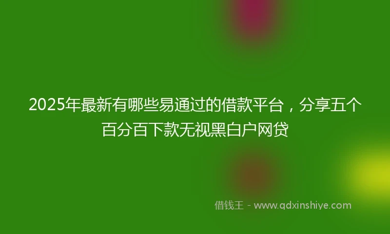 2025年最新有哪些易通过的借款平台，分享五个百分百下款无视黑白户网贷