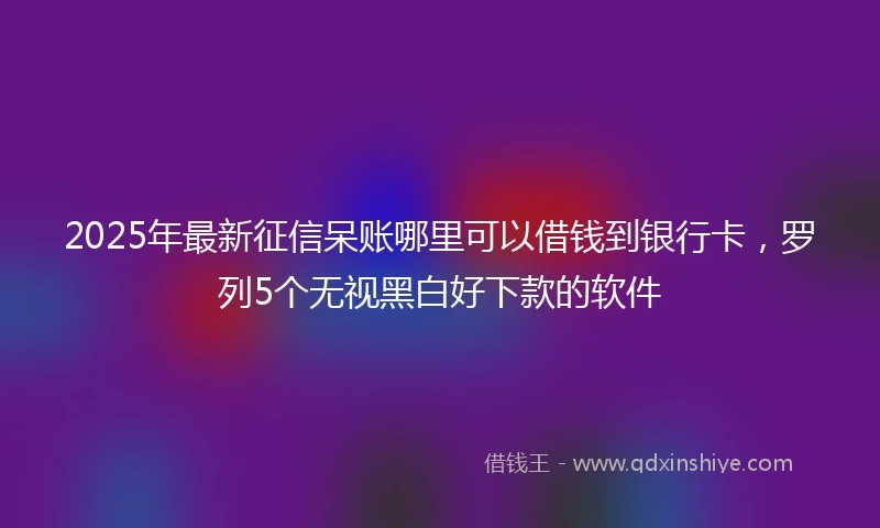 2025年最新征信呆账哪里可以借钱到银行卡，罗列5个无视黑白好下款的软件